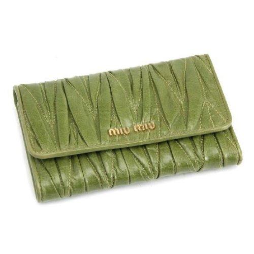 ミュウミュウスーパーコピー MIU MIU 三つ折財布 子牛革5M1097-QI9-77G